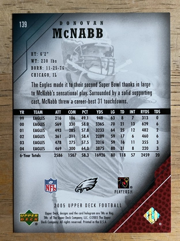 2005 Upper Deck #139 Donovan McNabb