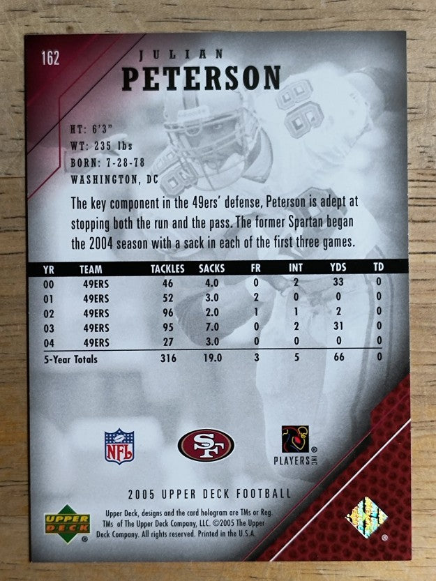 2005 Upper Deck #162 Julian Peterson
