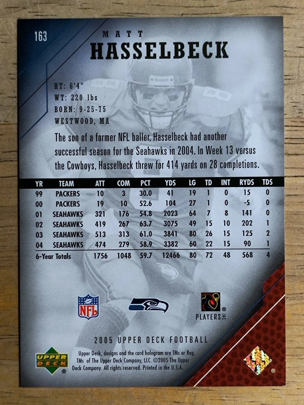 2005 Upper Deck #163 Matt Hasselbeck