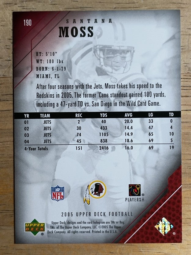 2005 Upper Deck #190 Santana Moss