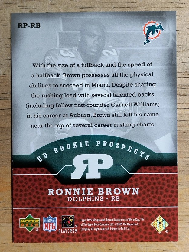2005 Upper Deck Rookie Prospects #RPRB Ronnie Brown
