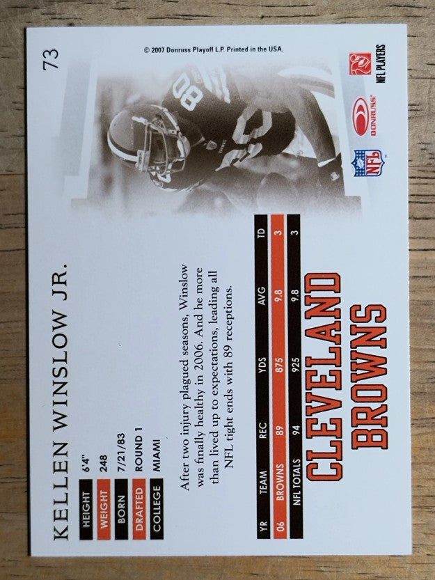 2007 Donruss Threads #73 Kellen Winslow