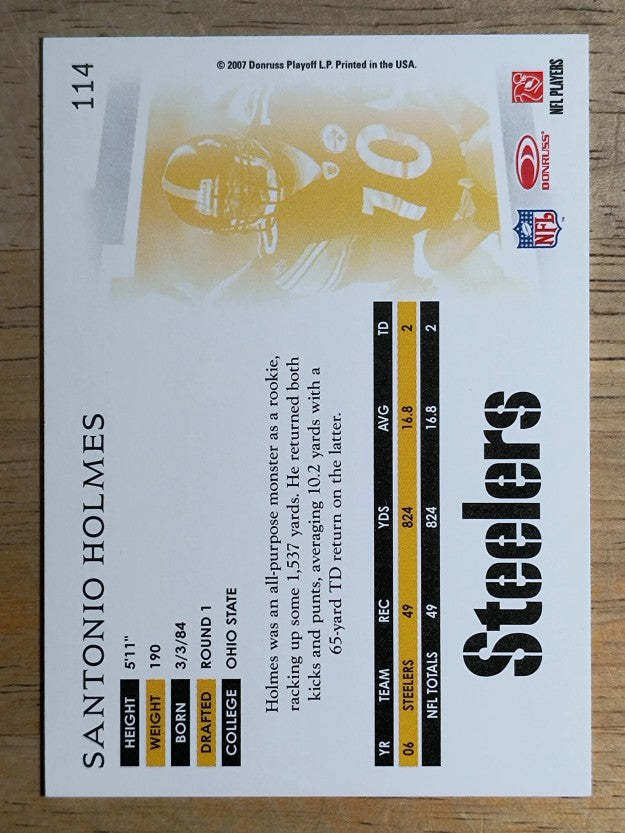 2007 Donruss Threads #114 Santonio Holmes