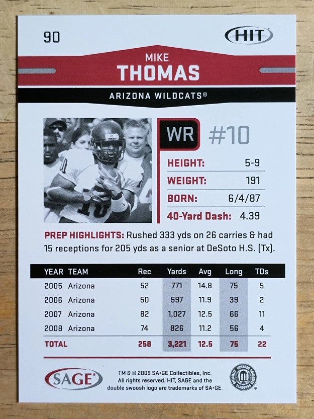 2009 SAGE HIT #90 Mike Thomas