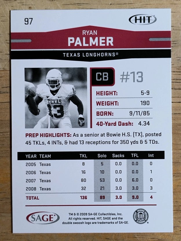 2009 SAGE HIT #97 Ryan Palmer