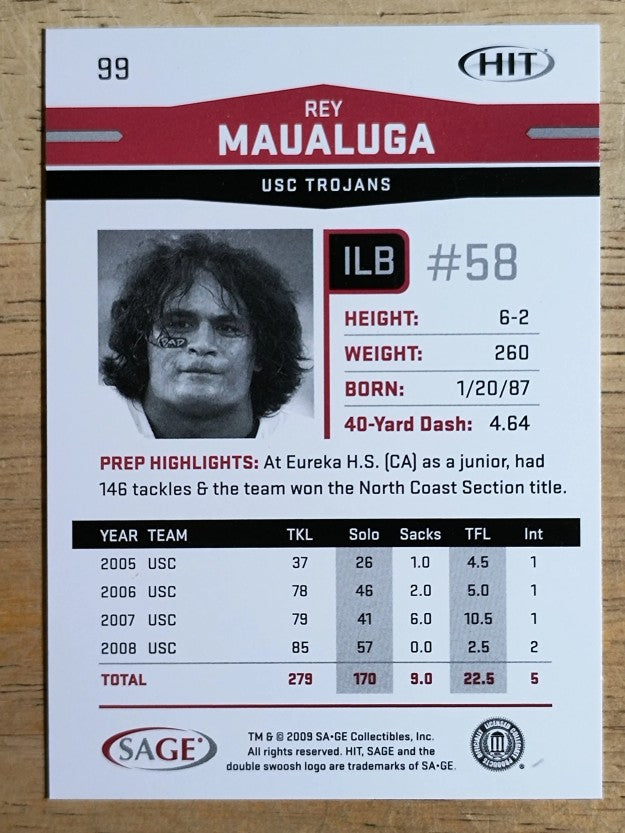2009 SAGE HIT #99 Rey Maualuga