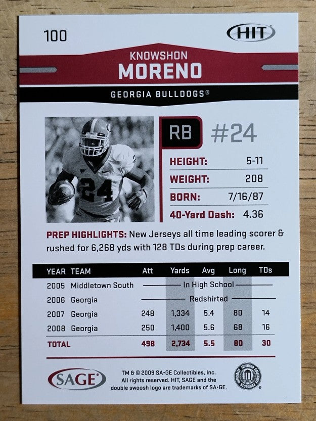 2009 SAGE HIT #100 Knowshon Moreno