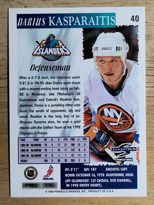 1995-96 Score #40 Darius Kasparaitis
