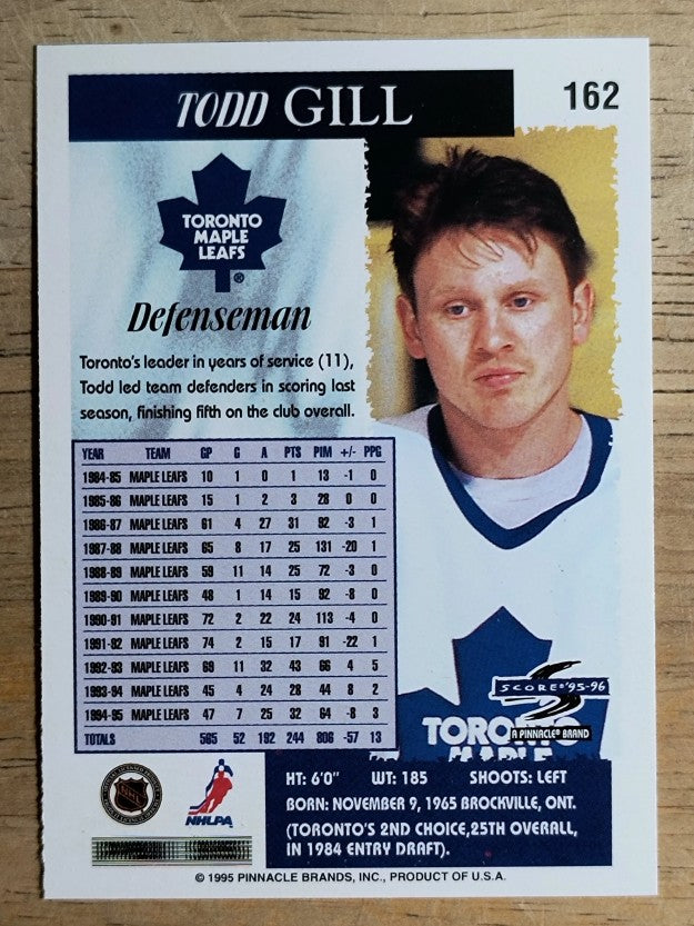 1995-96 Score #162 Todd Gill