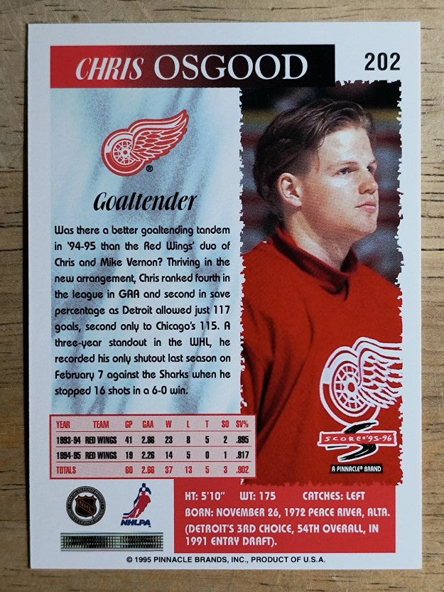 1995-96 Score #202 Chris Osgood