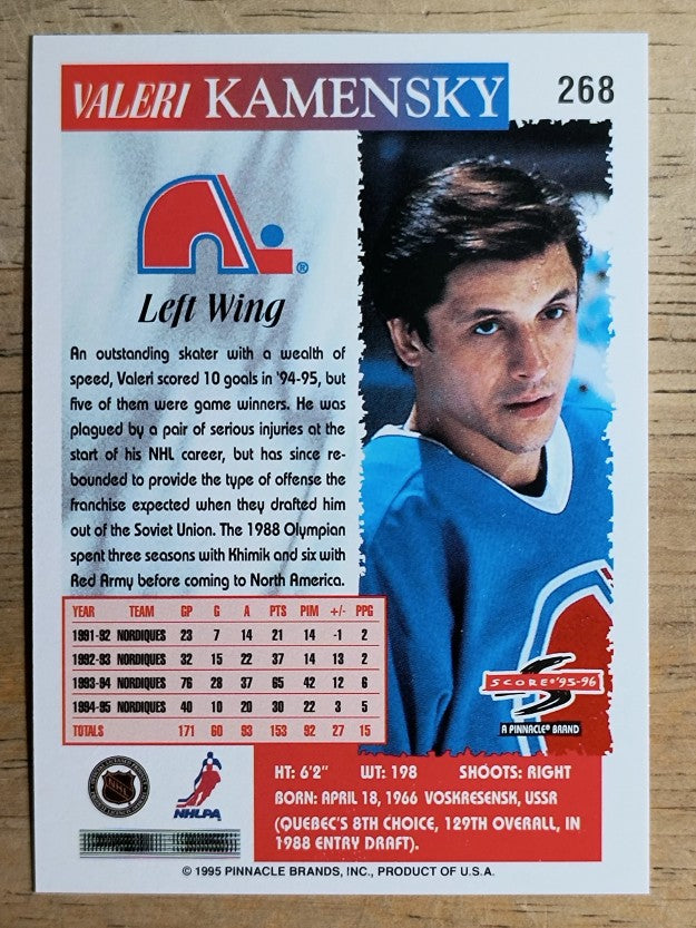 1995-96 Score #268 Valeri Kamensky