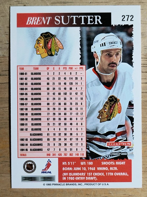 1995-96 Score #272 Brent Sutter