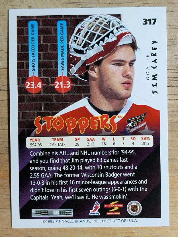 1995-96 Score #317 Jim Carey ST