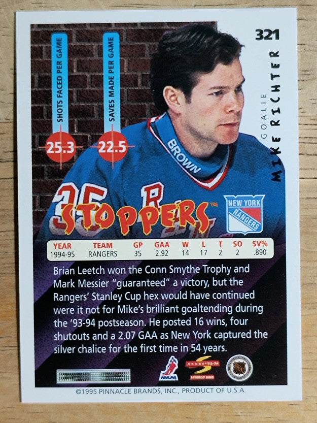 1995-96 Score #321 Mike Richter ST