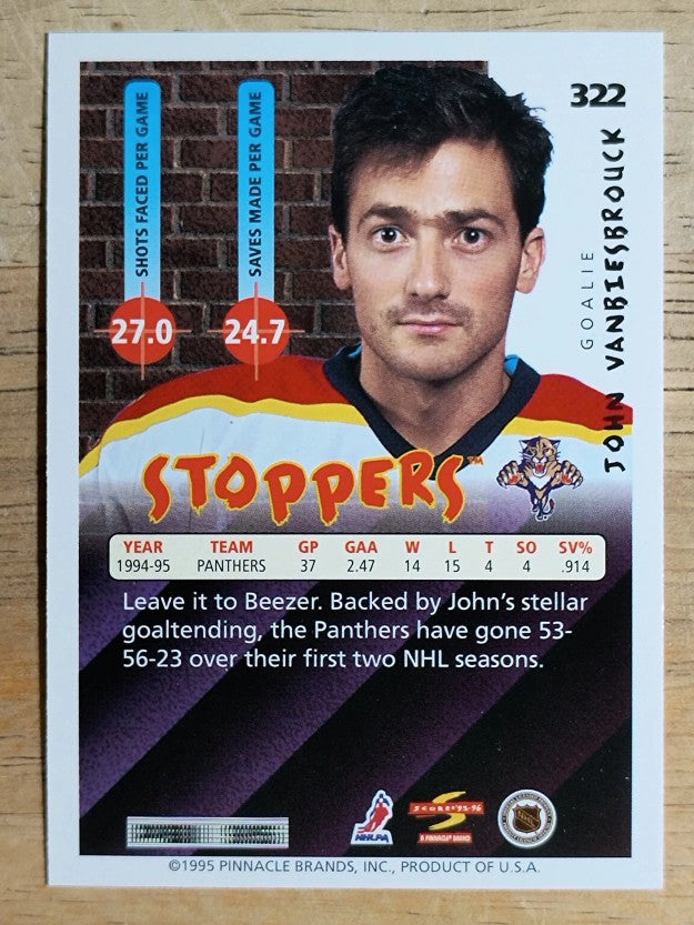 1995-96 Score #322 John Vanbiesbrouck ST