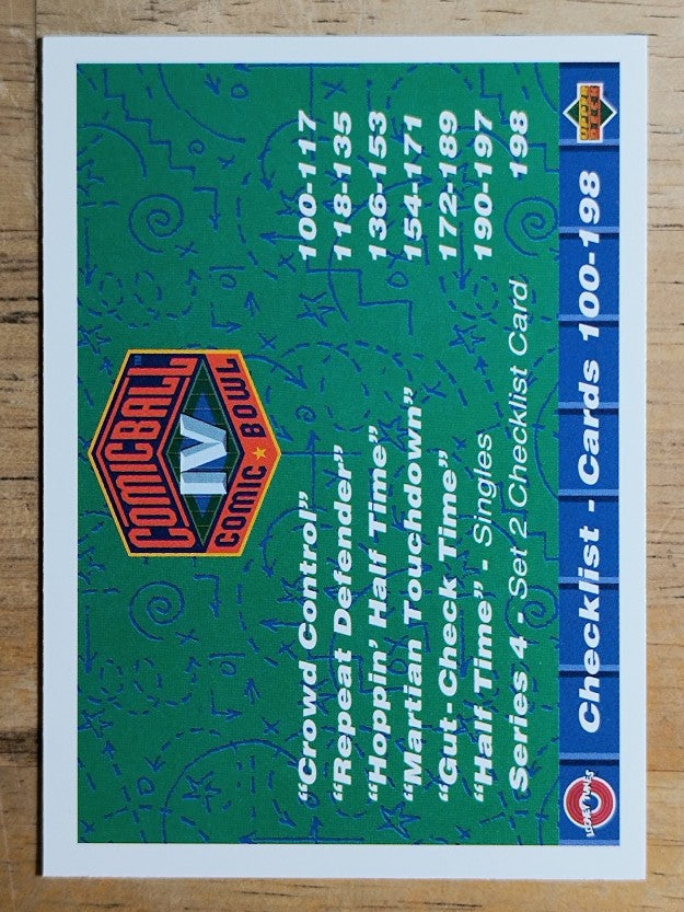 1992 Upper Deck Comic Ball 4 #198 Checklist - Cards 100-198