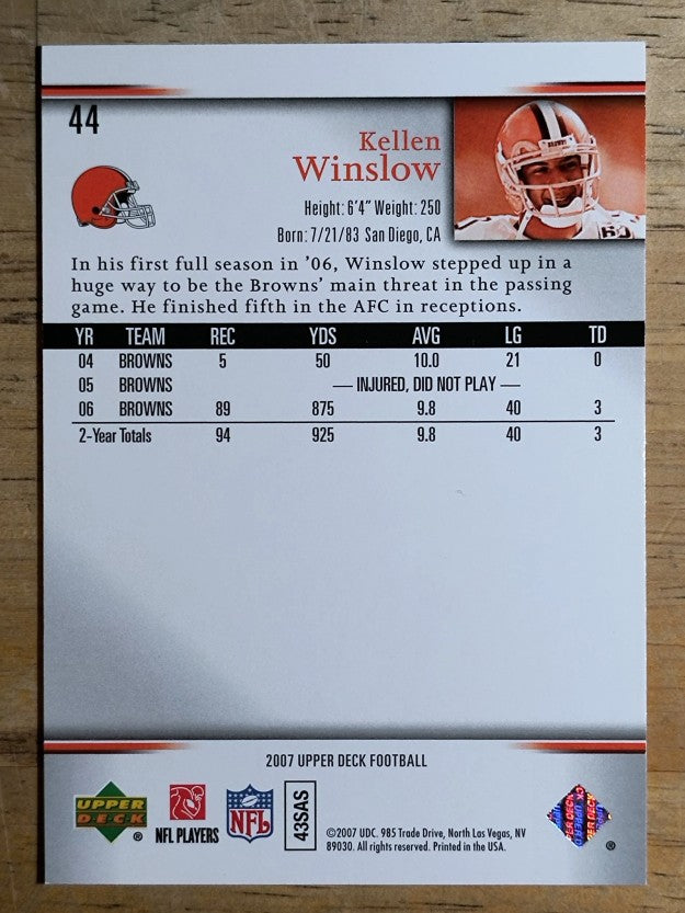 2007 Upper Deck #44 Kellen Winslow