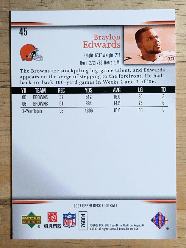 2007 Upper Deck #45 Braylon Edwards