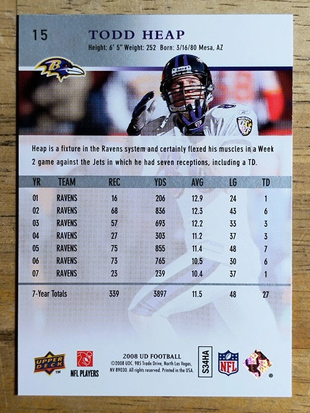 2008 Upper Deck #15 Todd Heap