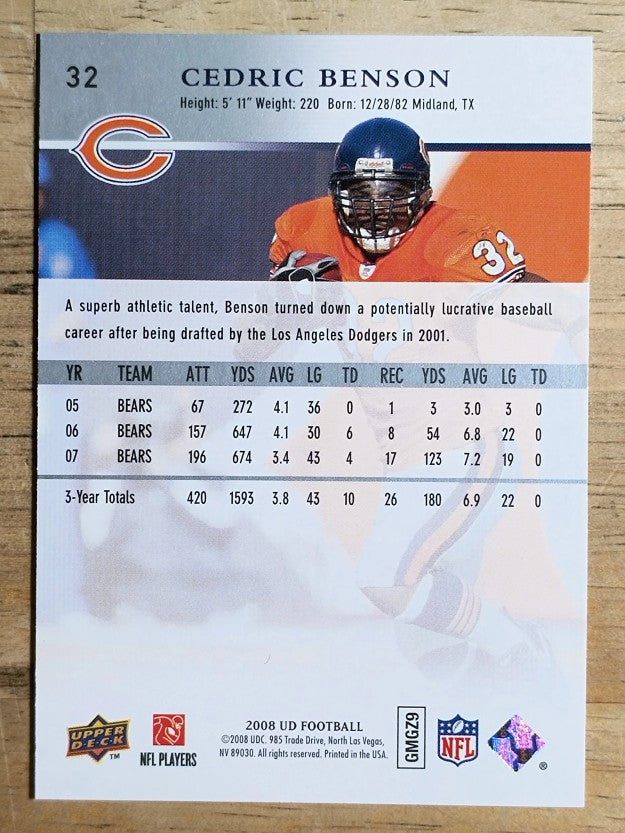 2008 Upper Deck #32 Cedric Benson