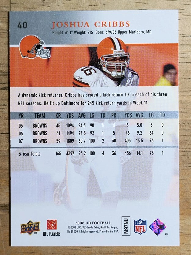 2008 Upper Deck #40 Josh Cribbs