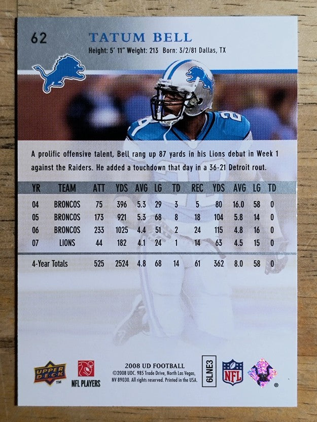 2008 Upper Deck #62 Tatum Bell