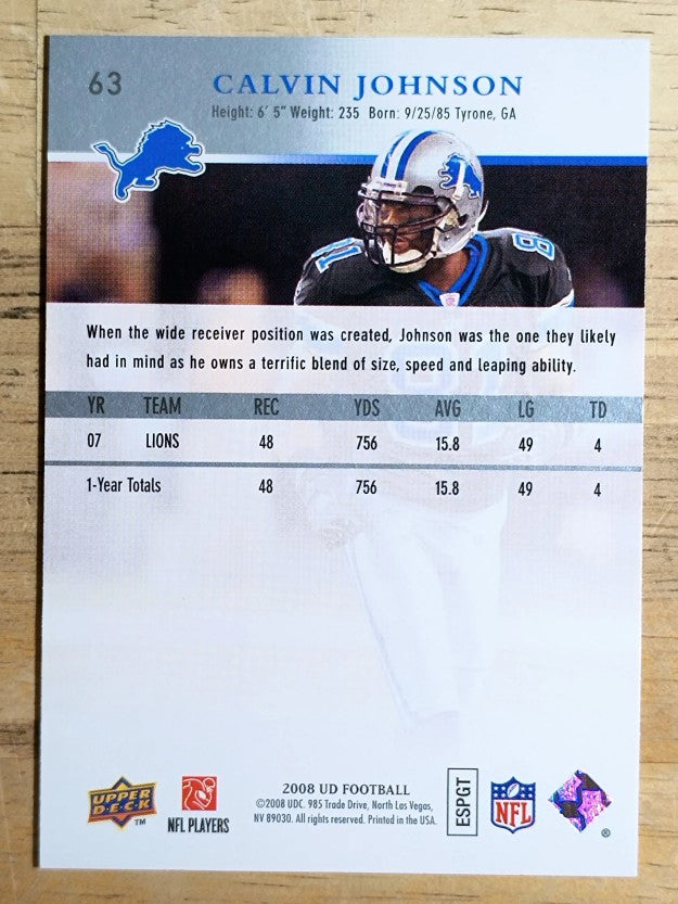 2008 Upper Deck #63 Calvin Johnson