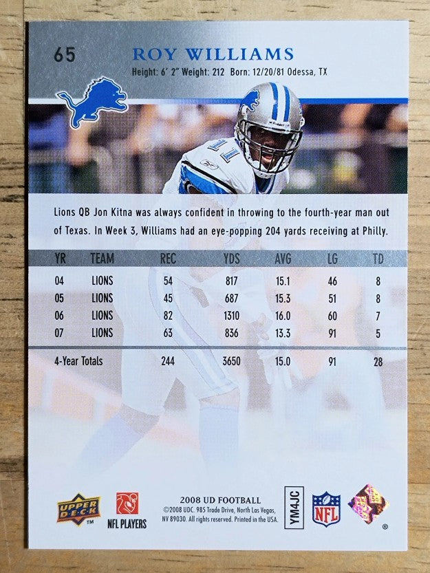 2008 Upper Deck #65 Roy Williams WR