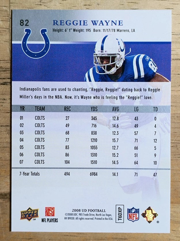 2008 Upper Deck #82 Reggie Wayne