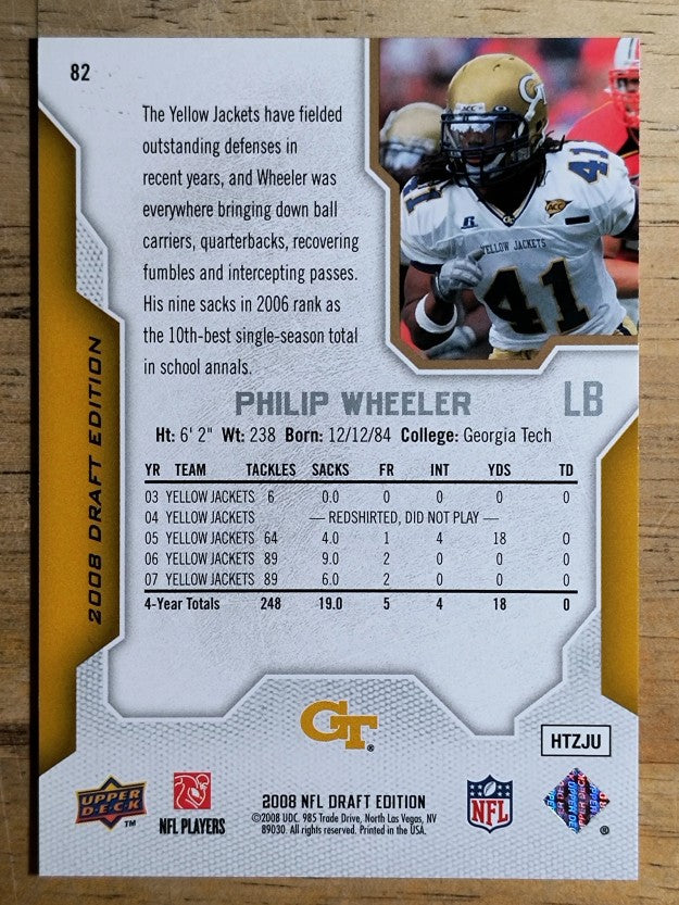2008 Upper Deck Draft Edition Bronze #82 Philip Wheeler
