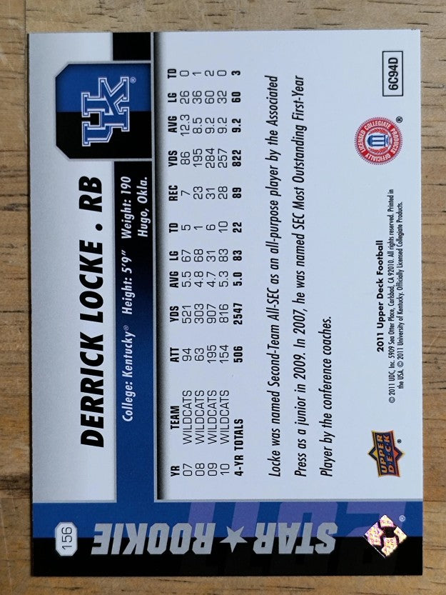 2011 Upper Deck #156 Derrick Locke