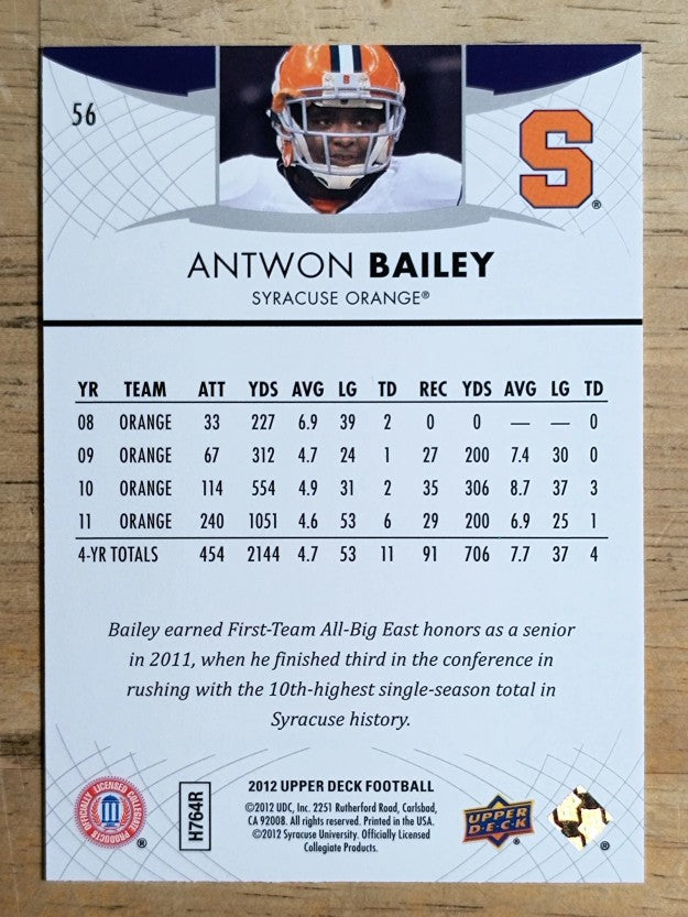 2012 Upper Deck #56 Antwon Bailey