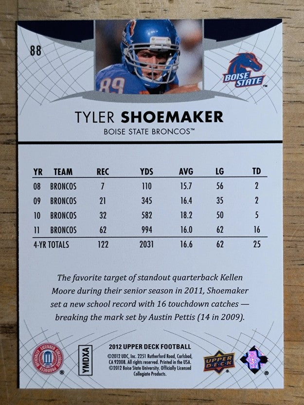 2012 Upper Deck #88 Tyler Shoemaker