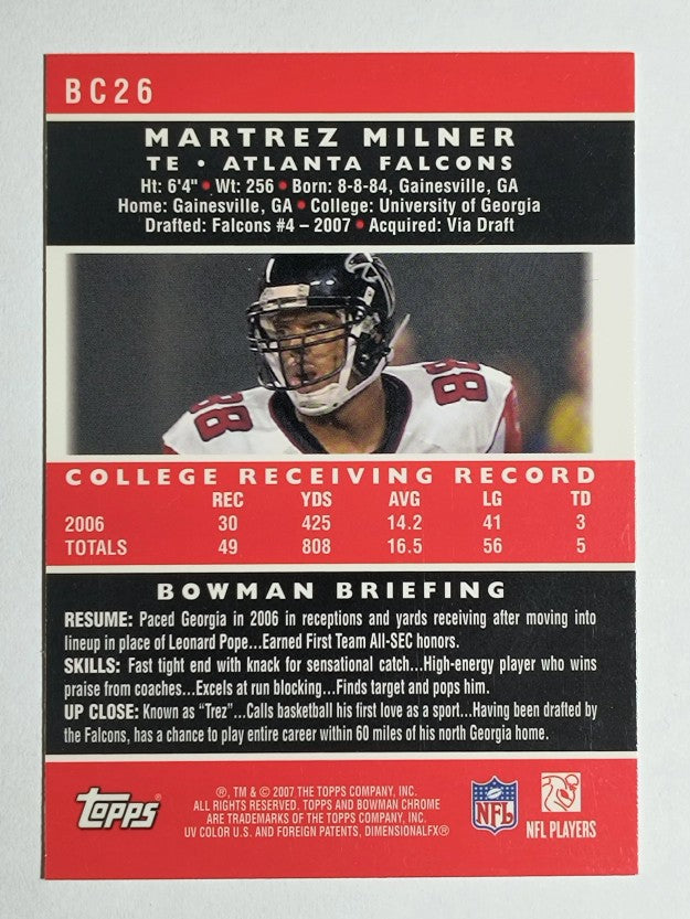 2007 Bowman Chrome #BC26 Martrez Milner RC