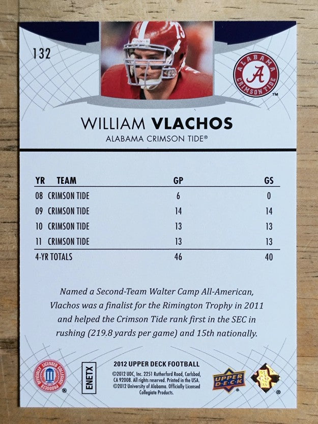 2012 Upper Deck #132 William Vlachos