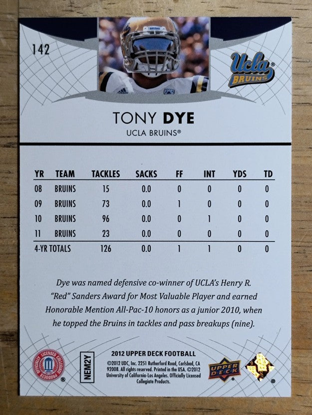 2012 Upper Deck #142 Tony Dye