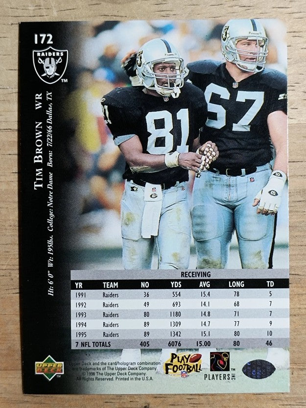 1996 Upper Deck Silver #172 Tim Brown