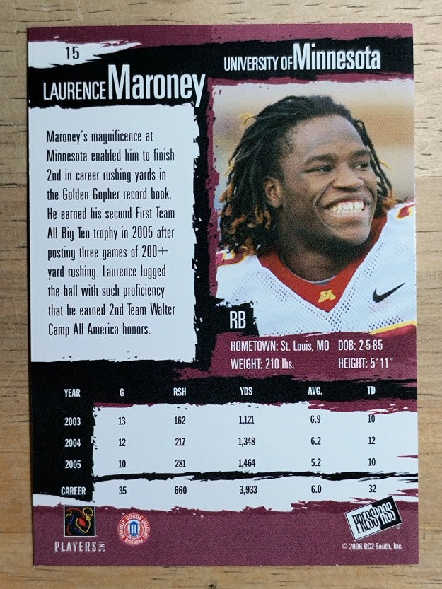 2006 Press Pass #15 Laurence Maroney
