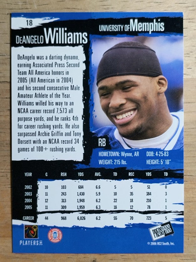 2006 Press Pass #18 DeAngelo Williams