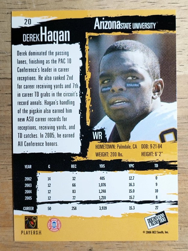 2006 Press Pass #20 Derek Hagan