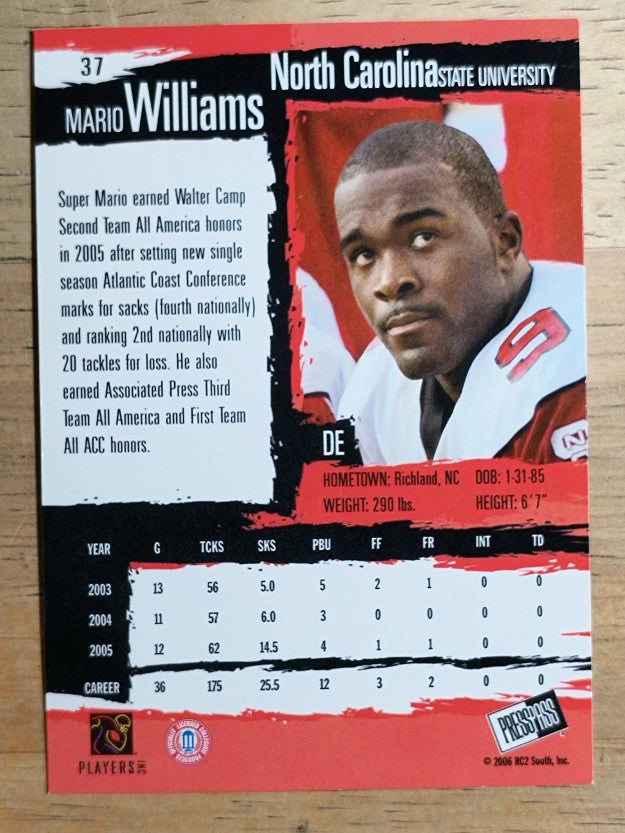 2006 Press Pass #37 Mario Williams