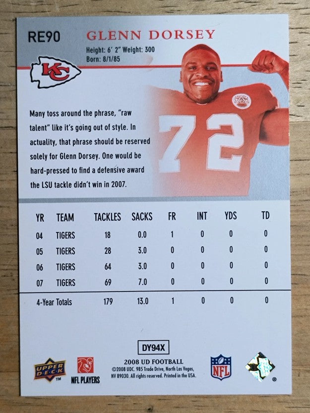 2008 Upper Deck Rookie Exclusives #RE90 Glenn Dorsey