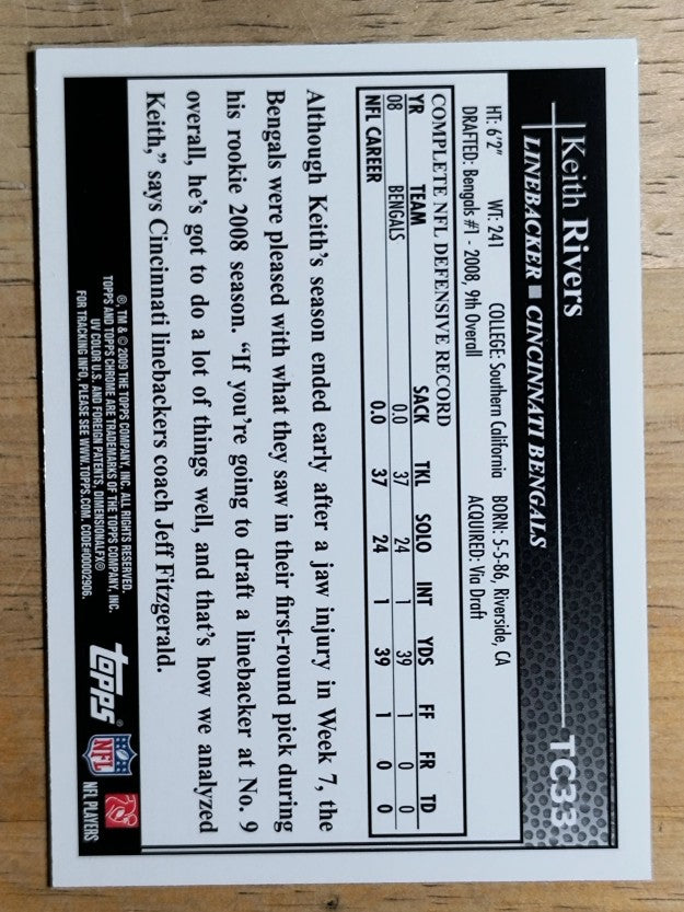 2009 Topps Chrome #TC33 Keith Rivers
