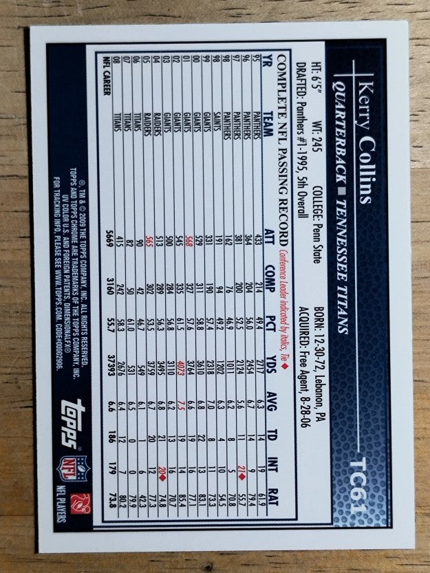 2009 Topps Chrome #TC61 Kerry Collins