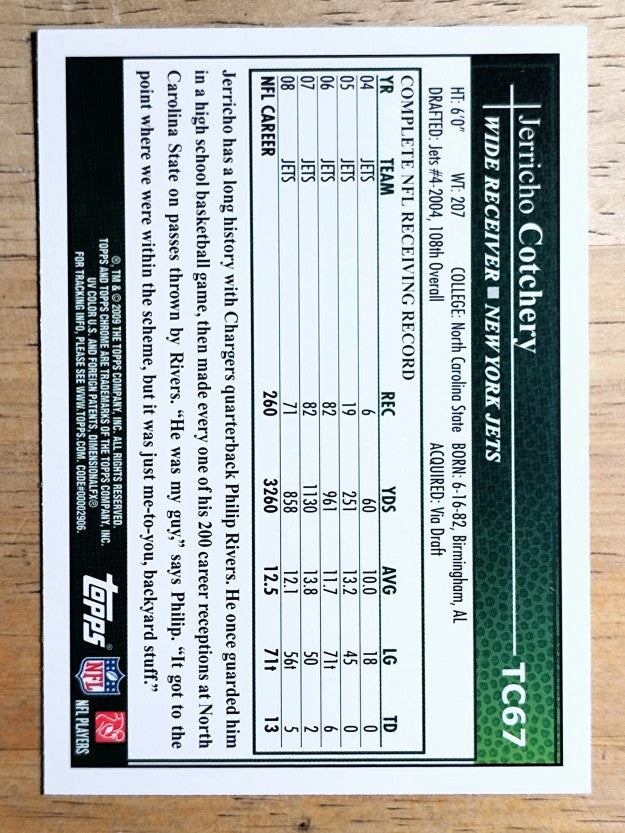 2009 Topps Chrome #TC67 Jerricho Cotchery