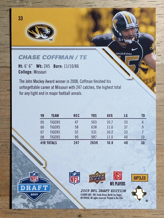 2009 Upper Deck Draft Edition #33 Chase Coffman RC