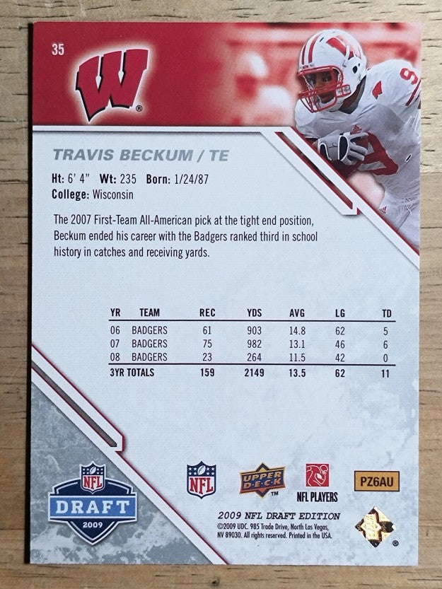 2009 Upper Deck Draft Edition #35 Travis Beckum RC