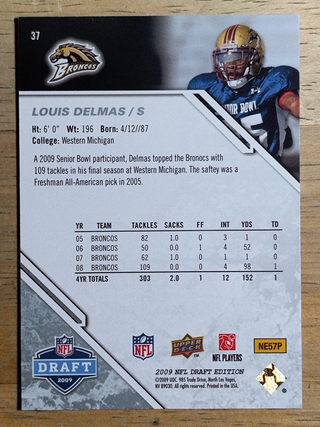 2009 Upper Deck Draft Edition #37 Louis Delmas RC