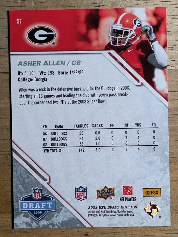 2009 Upper Deck Draft Edition #57 Asher Allen RC