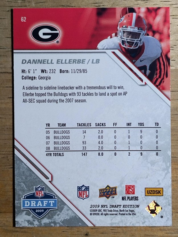 2009 Upper Deck Draft Edition #62 Dannell Ellerbe RC